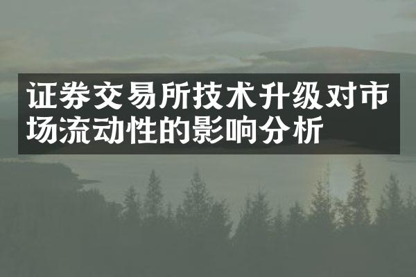 证券交易所技术升级对市场流动性的影响分析