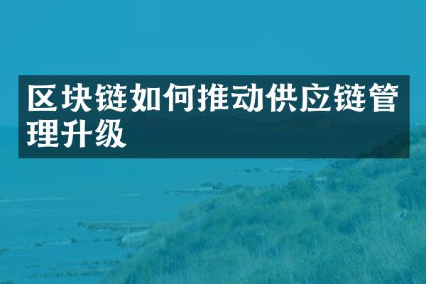 区块链如何推动供应链管理升级