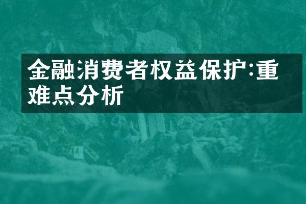 金融消费者权益保护:重点难点分析