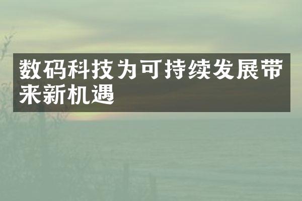 数码科技为可持续发展带来新机遇