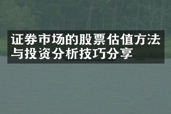 证券市场的股票估值方法与投资分析技巧分享