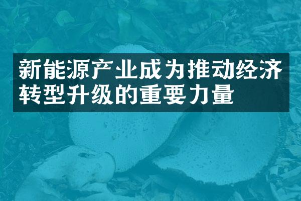 新能源产业成为推动经济转型升级的重要力量