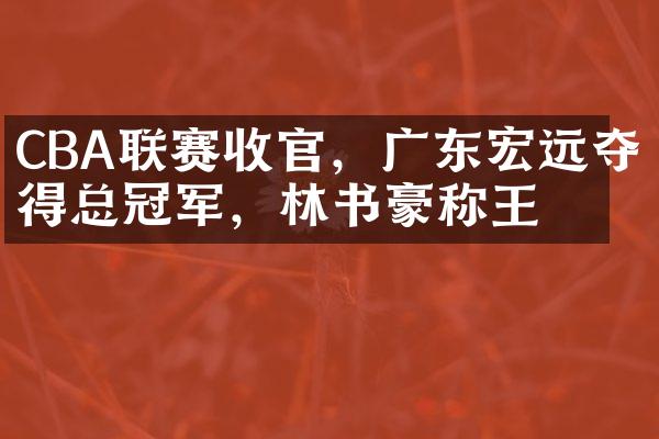 CBA联赛收官，广东宏远夺得总冠军，林书豪称王