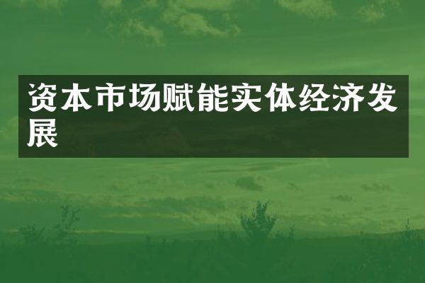 资本市场赋能实体经济发展