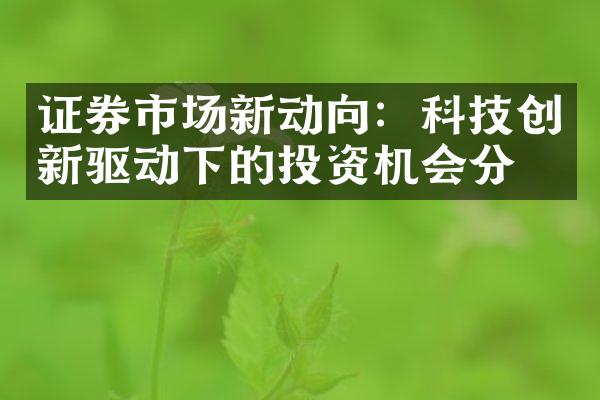 证券市场新动向：科技创新驱动下的投资机会分析