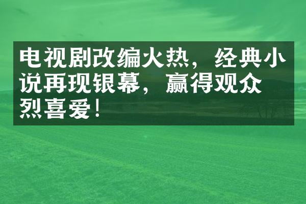 电视剧改编火热，经典小说再现银幕，赢得观众热烈喜爱！