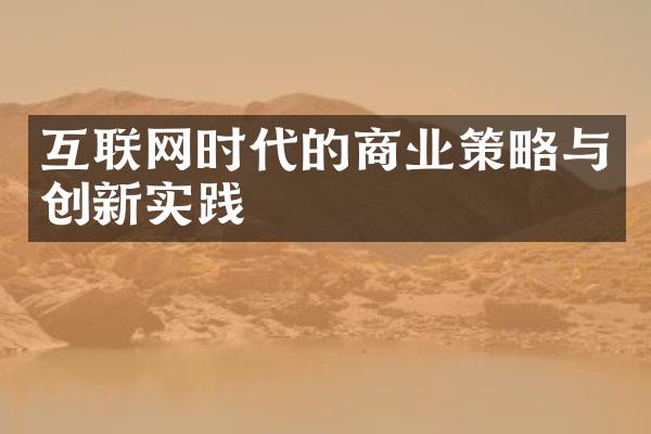 互联网时代的商业策略与创新实践