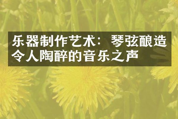 乐器制作艺术：琴弦酿造令人陶醉的音乐之声