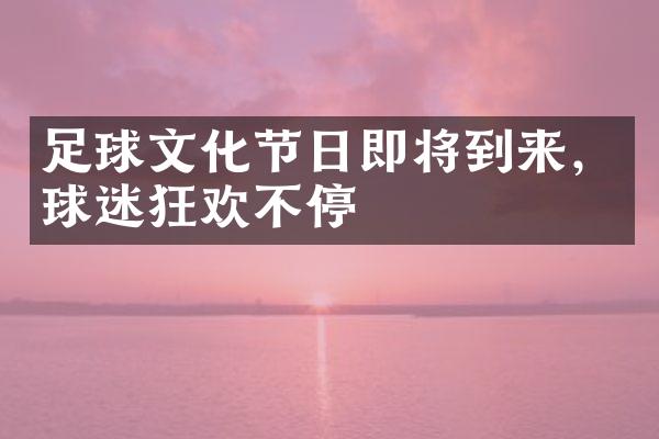 足球文化节日即将到来，球迷狂欢不停