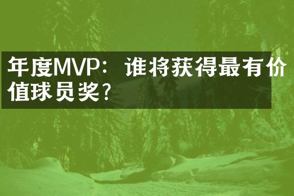 年度MVP：谁将获得最有价值球员奖？