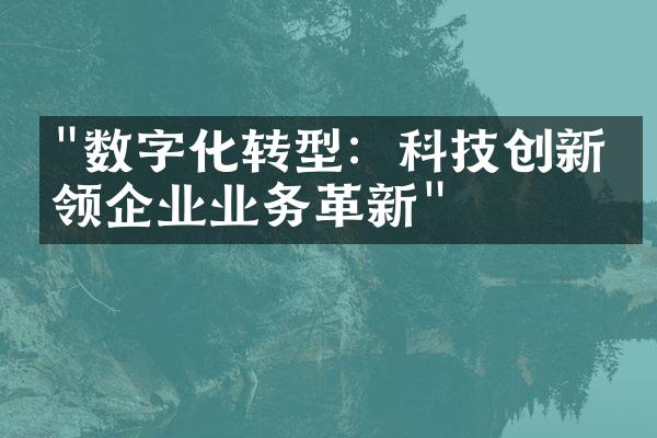 "数字化转型：科技创新引领企业业务革新"