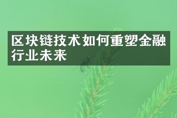 区块链技术如何重塑金融行业未来