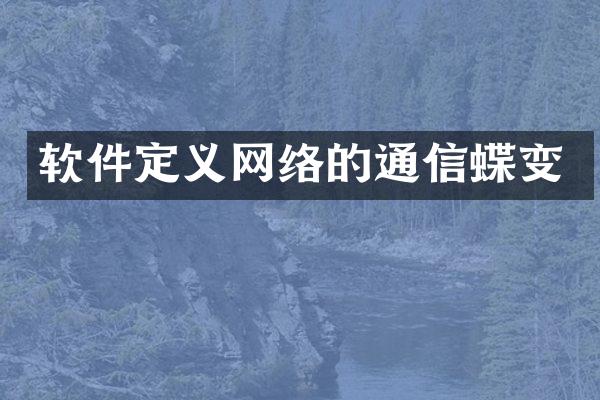 软件定义网络的通信蝶变