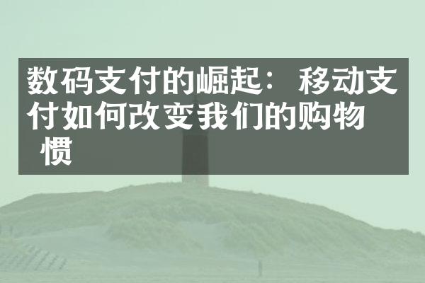 数码支付的崛起：移动支付如何改变我们的购物习惯