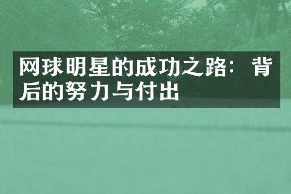 网球明星的成功之路：背后的努力与付出