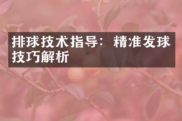 排球技术指导：精准发球技巧解析