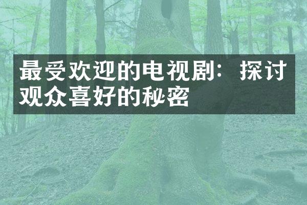 最受欢迎的电视剧：探讨观众喜好的秘密