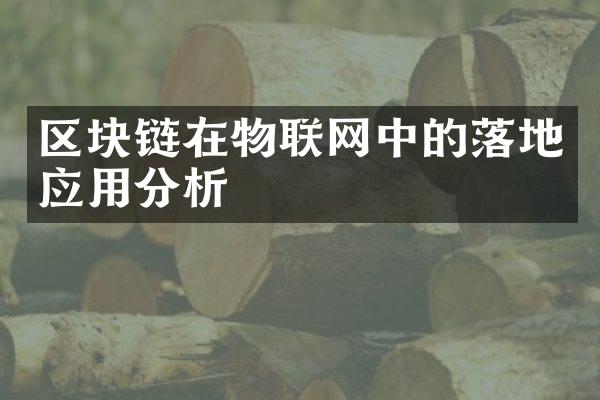 区块链在物联网中的落地应用分析