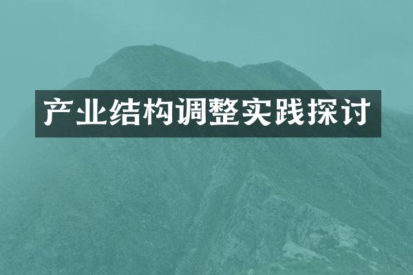 产业结构调整实践探讨