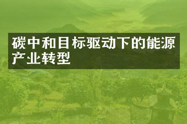 碳中和目标驱动下的能源产业转型