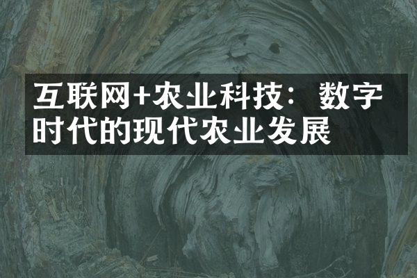 互联网+农业科技：数字化时代的现代农业发展