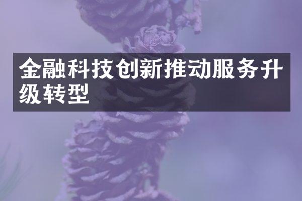 金融科技创新推动服务升级转型