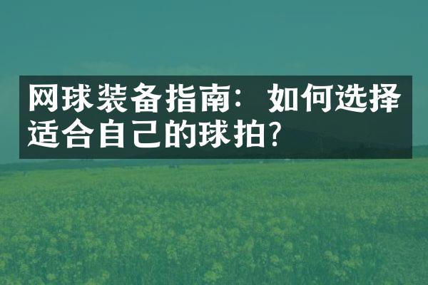 网球装备指南：如何选择适合自己的球拍？