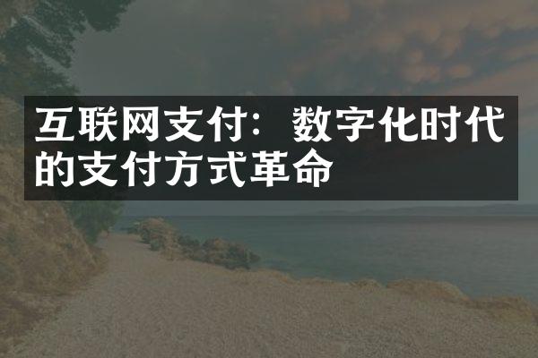 互联网支付：数字化时代的支付方式革命