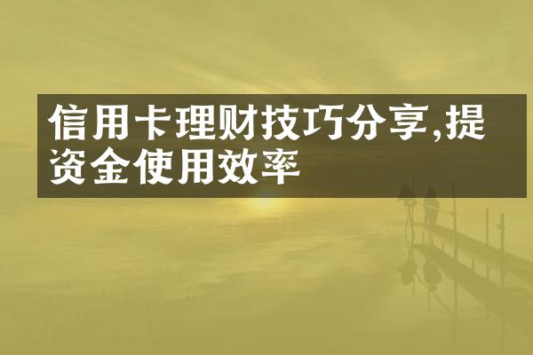 信用卡理财技巧分享,提升资金使用效率