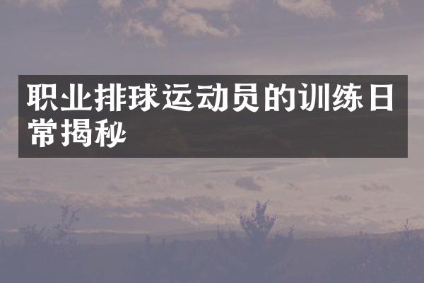 职业排球运动员的训练日常揭秘