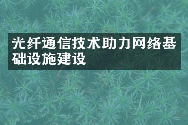 光纤通信技术助力网络基础设施建设