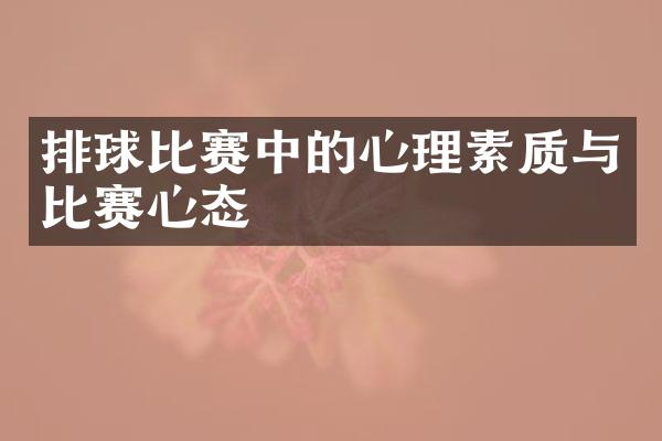 排球比赛中的心理素质与比赛心态