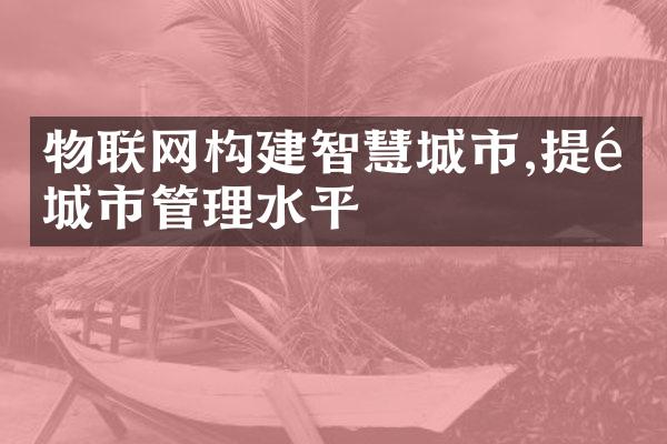 物联网构建智慧城市,提高城市管理水平