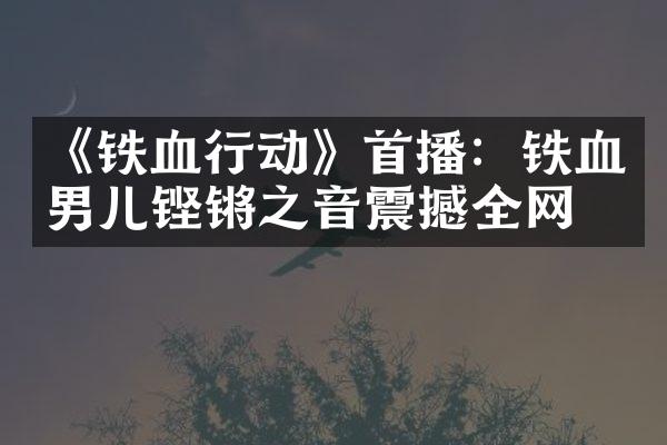 《铁血行动》首播：铁血男儿铿锵之音震撼全网