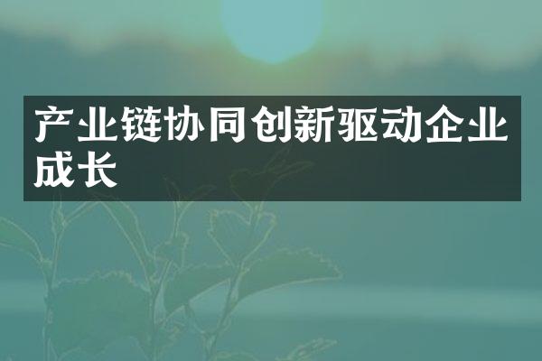 产业链协同创新驱动企业成长