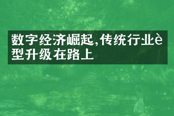 数字经济崛起,传统行业转型升级在路上