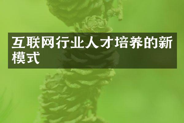 互联网行业人才培养的新模式