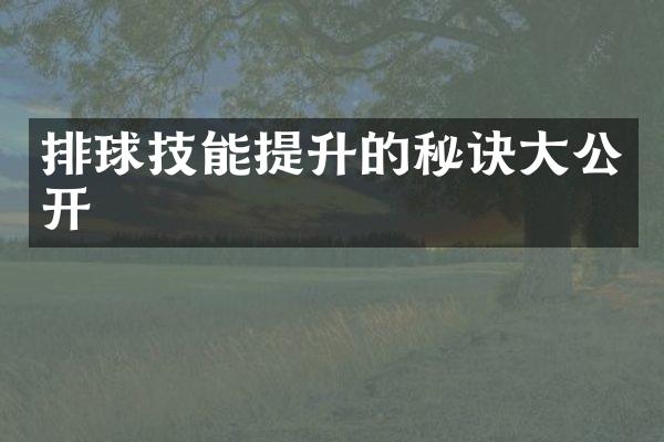 排球技能提升的秘诀公开