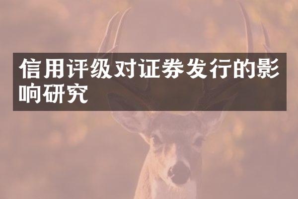 信用评级对证券发行的影响研究