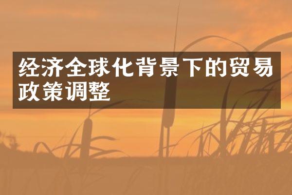 经济全球化背景下的贸易政策调整