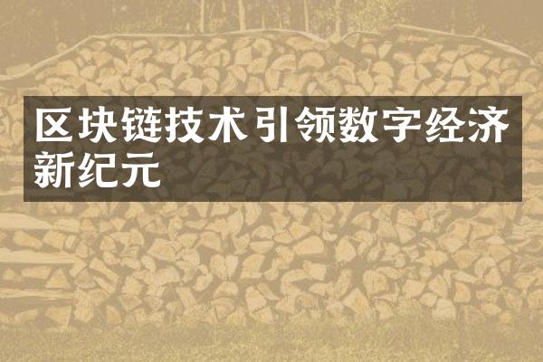 区块链技术引领数字经济新纪元