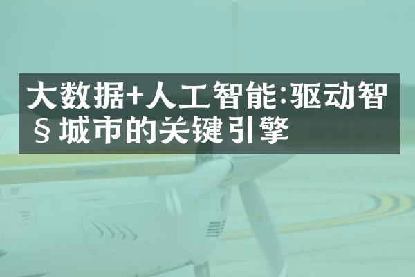 大数据+人工智能:驱动智慧城市的关键引擎