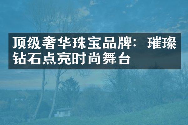 顶级奢华珠宝品牌：璀璨钻石点亮时尚舞台