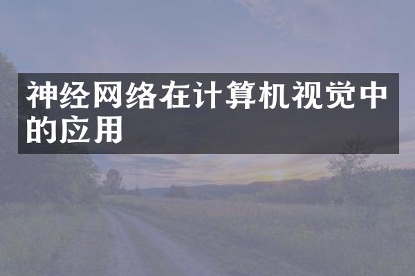 神经网络在计算机视觉中的应用