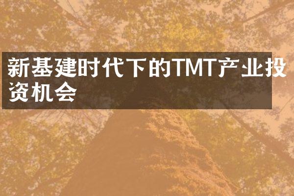 新基建时代下的TMT产业投资机会