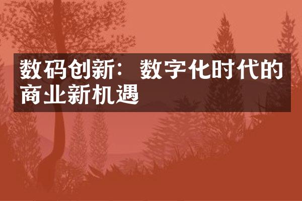 数码创新：数字化时代的商业新机遇