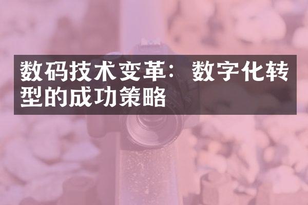 数码技术变革：数字化转型的成功策略