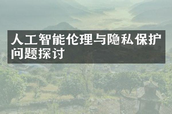 人工智能伦理与隐私保护问题探讨