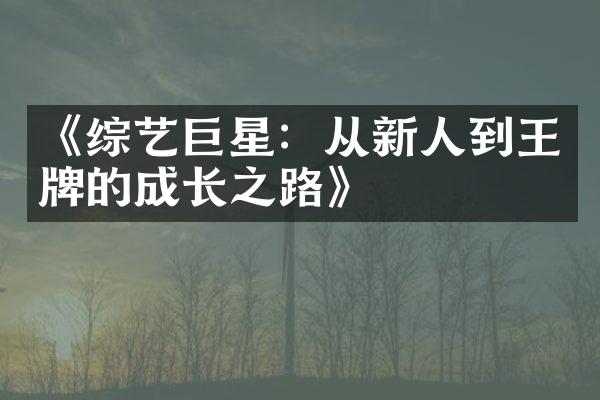 《综艺巨星：从新人到王牌的成长之路》