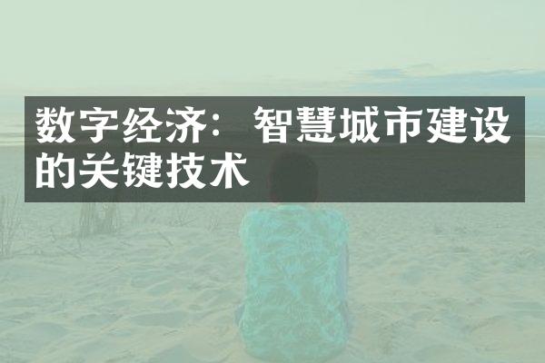 数字经济：智慧城市建设的关键技术